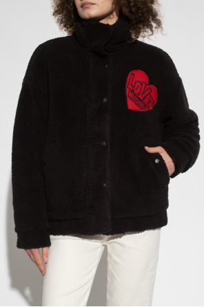 ジャケット Moschino FW23 FURRY EFFECT JACKET (06058717_0148) Moschino Baby - Girls Ivory Faux Fur Jacket | Childrensalon